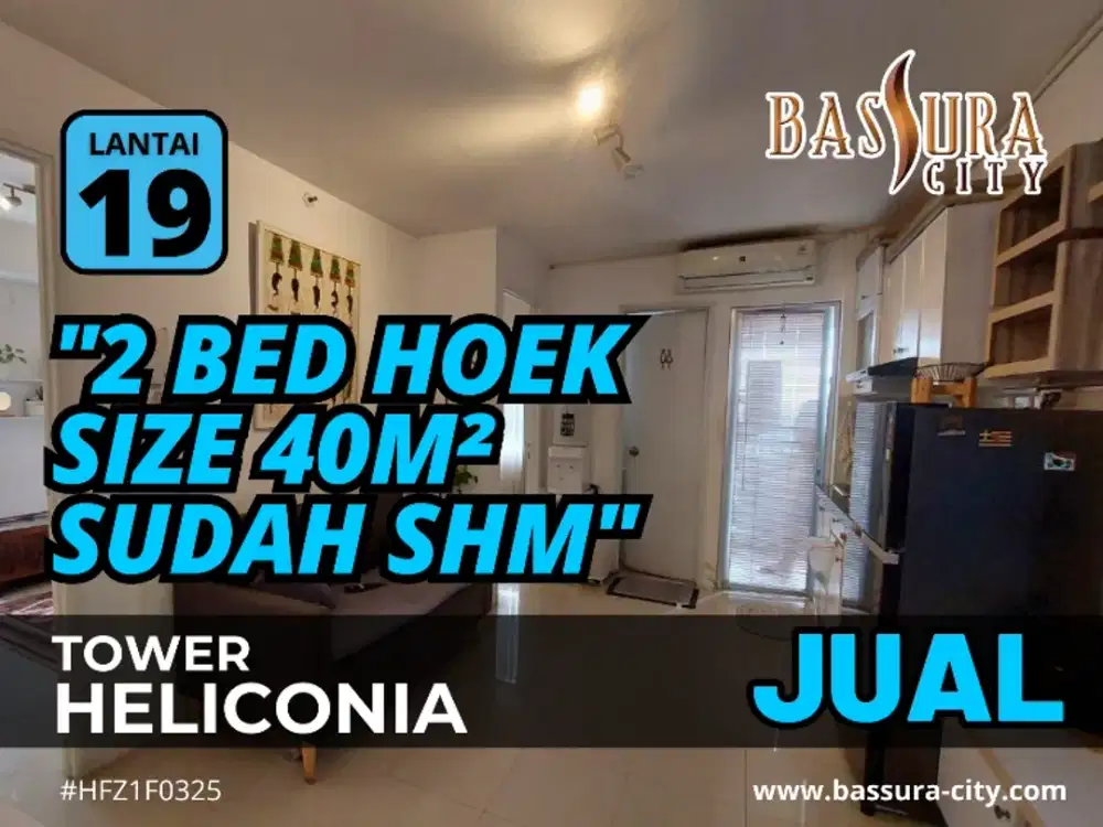 JUAL 2 Bedroom Besar 40m SHM Hoek Tower Baru Apartemen Bassura City