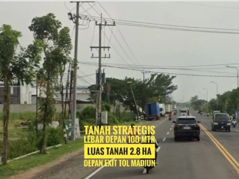 [AB], Tanah LD 100 mtr, Dpn Gerbang TOL Dumpil MADIUN, Lokasi Prospektif