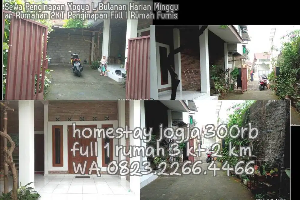 Sewa Penginapan Yogya L Bulanan Harian Mingguan Rumahan 2KT Penginapan