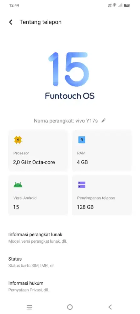 Vivo y17 s ram 4 internal 128