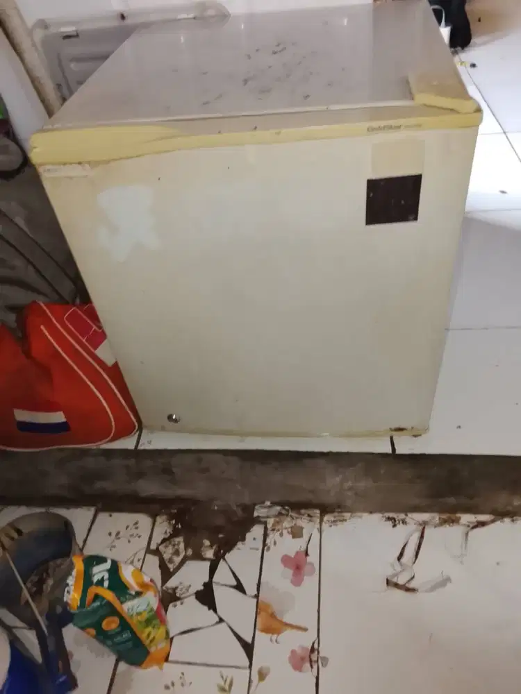 Kulkas mini fortibel merk golstar beku dingin normal