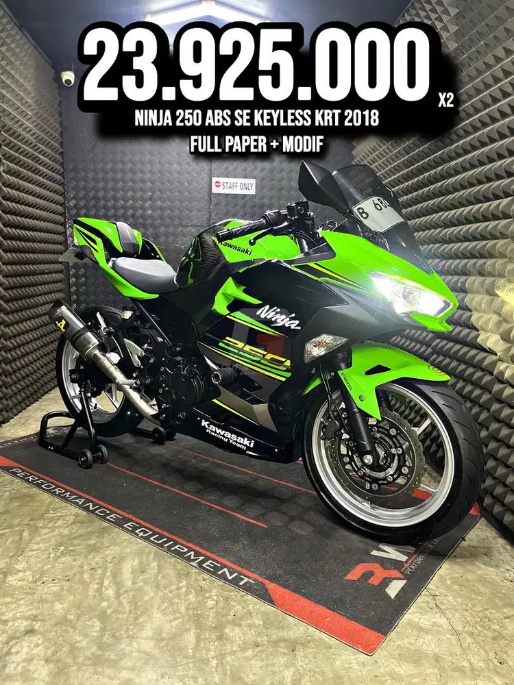 NINJA 250 ABS SE KRT KEYLESS 2018 MODIF LOW KM PAJAK ON RAWATAN SUPERB