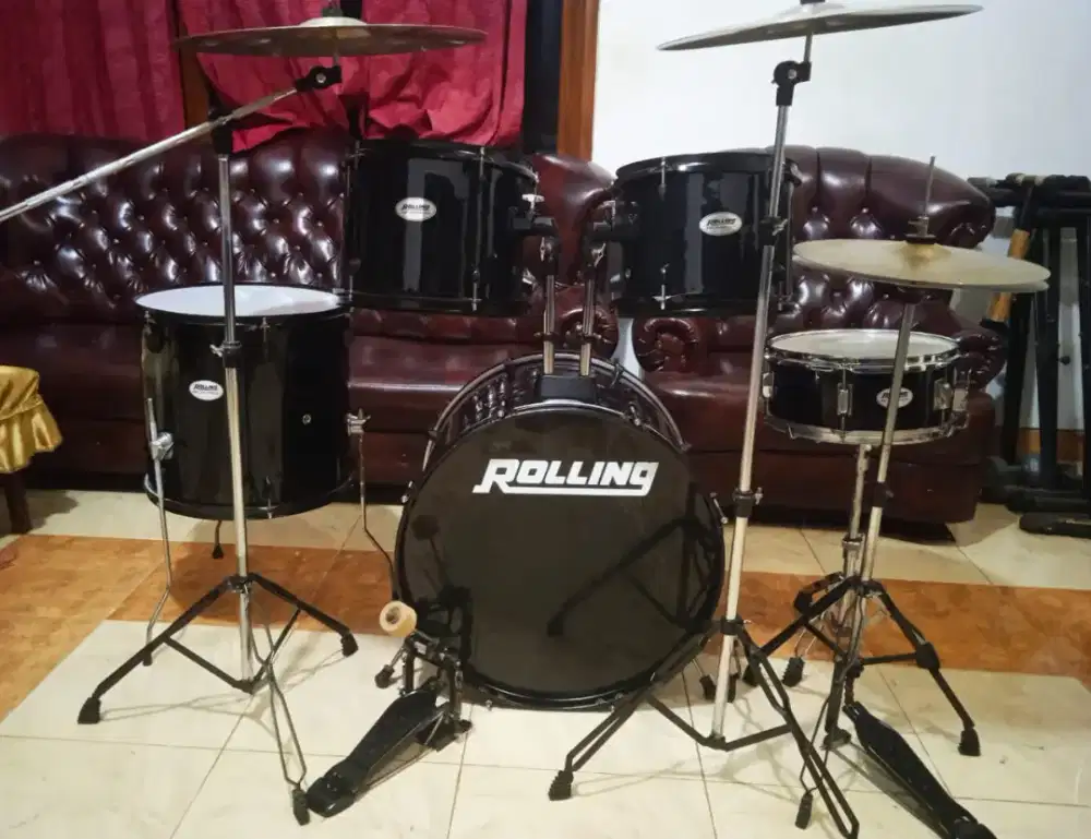 Drum Rolling JB series hitam plus simbal