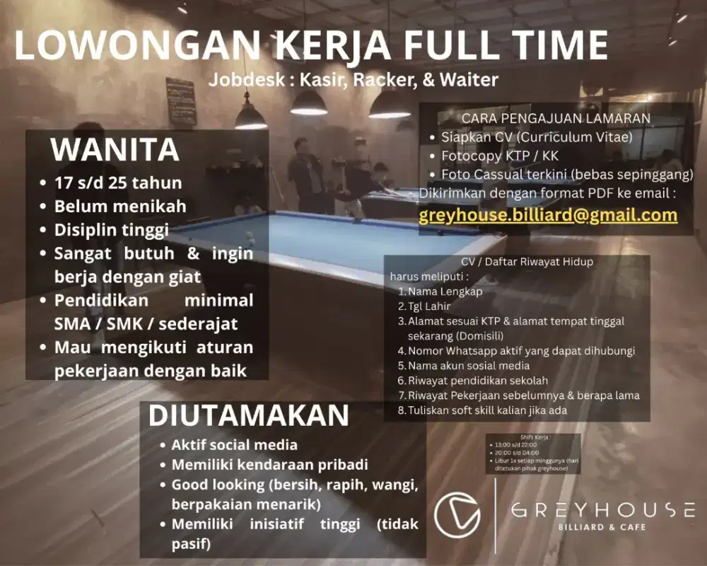 LOWONGAN KERJA WANITA