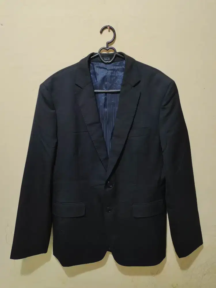 Jas Pria Kasual Warna Hitam Import