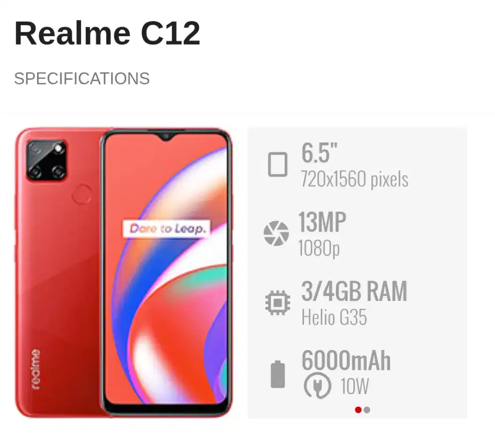 Realme C12 3/32 Mulus Nett 600rb Passs. Lok.Kalimalang
