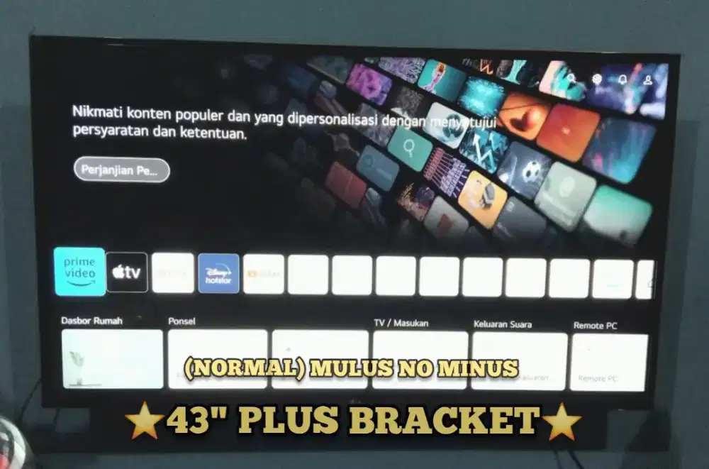 TV LG UHD AI ThinQ model 43UQ75 plus Bracket