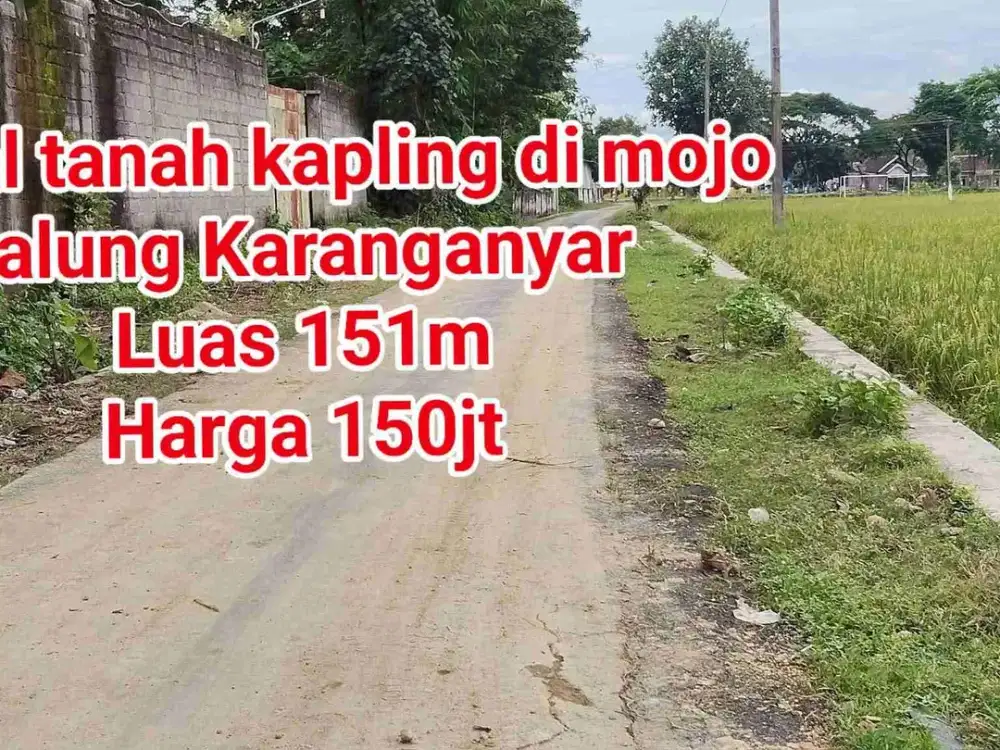 Dijual kavling di Lalung lingkar selatan dekat kampus UIN Karanganyar