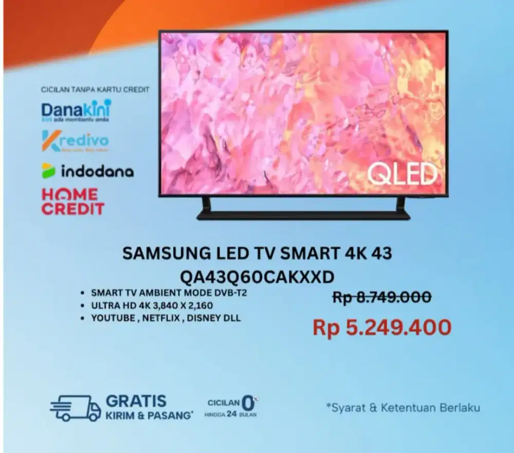 SAMSUNG QLED SMART TV 43 INCI