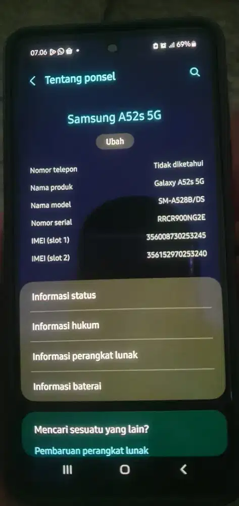 Samsung a52s 5G ram 8/256