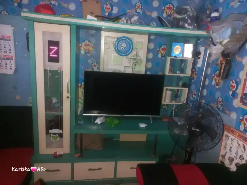 jual Bufet TV hijau putih