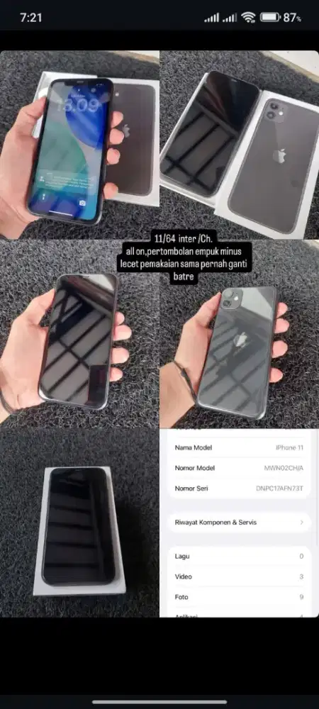 Iphone 11/64 bekas pakai