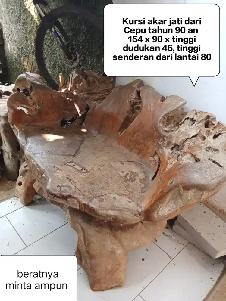 Jual murah meja kursi akar jati