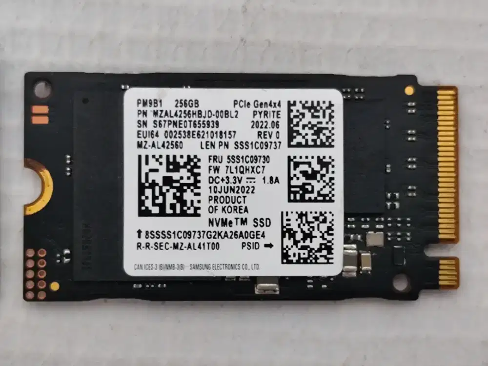 NVME SAMSUNG 256GB