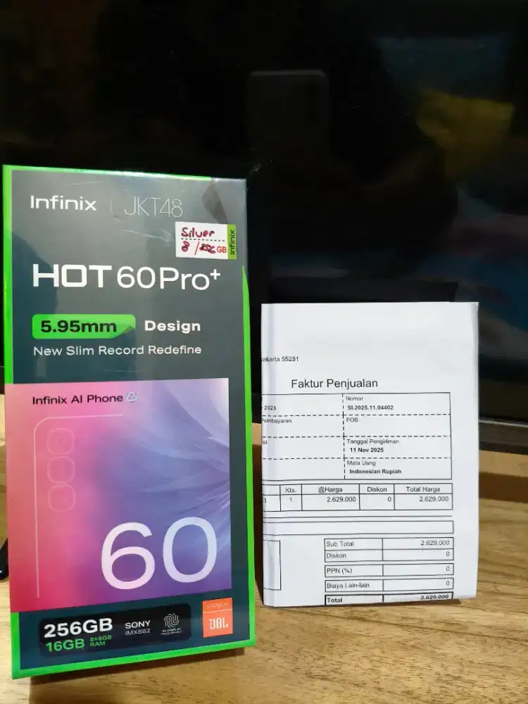Infinix Hot 60 Pro+ Plus 
8/256 Silver