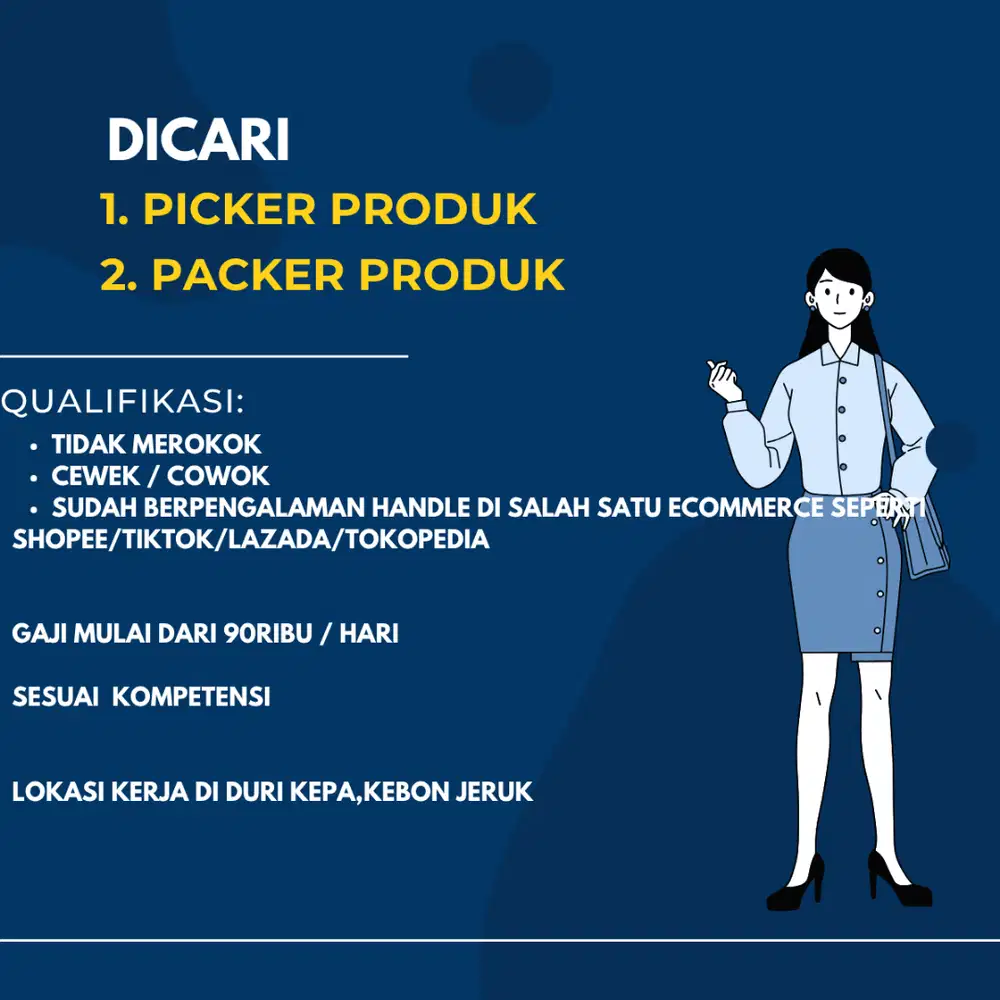 Karyawan Picker produk dan Packing