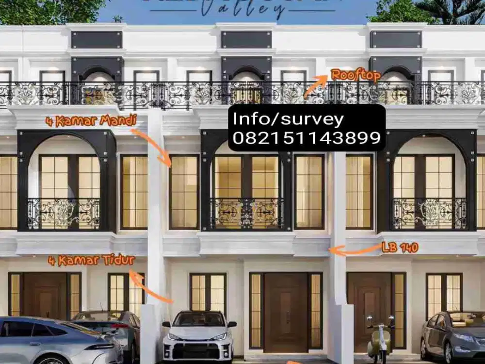 Rumah Rooftop 2,5 Lantai lokasi strategis di Kebagusan pasar Minggu Jakarta Selatan SHM