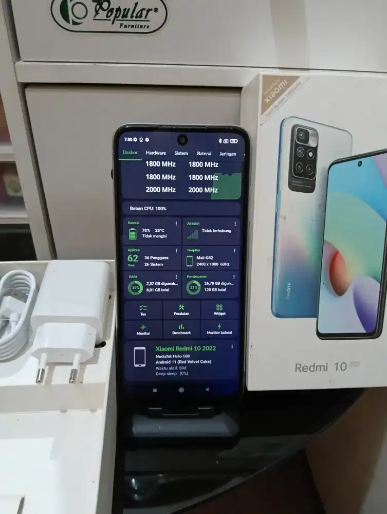 Redmi 10 2022 Ram 6 fullset ori