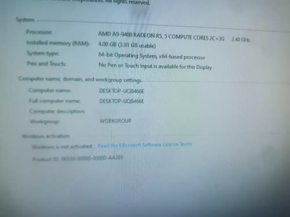 laptop lenovo idealpad 110 AMD A9 DDR4