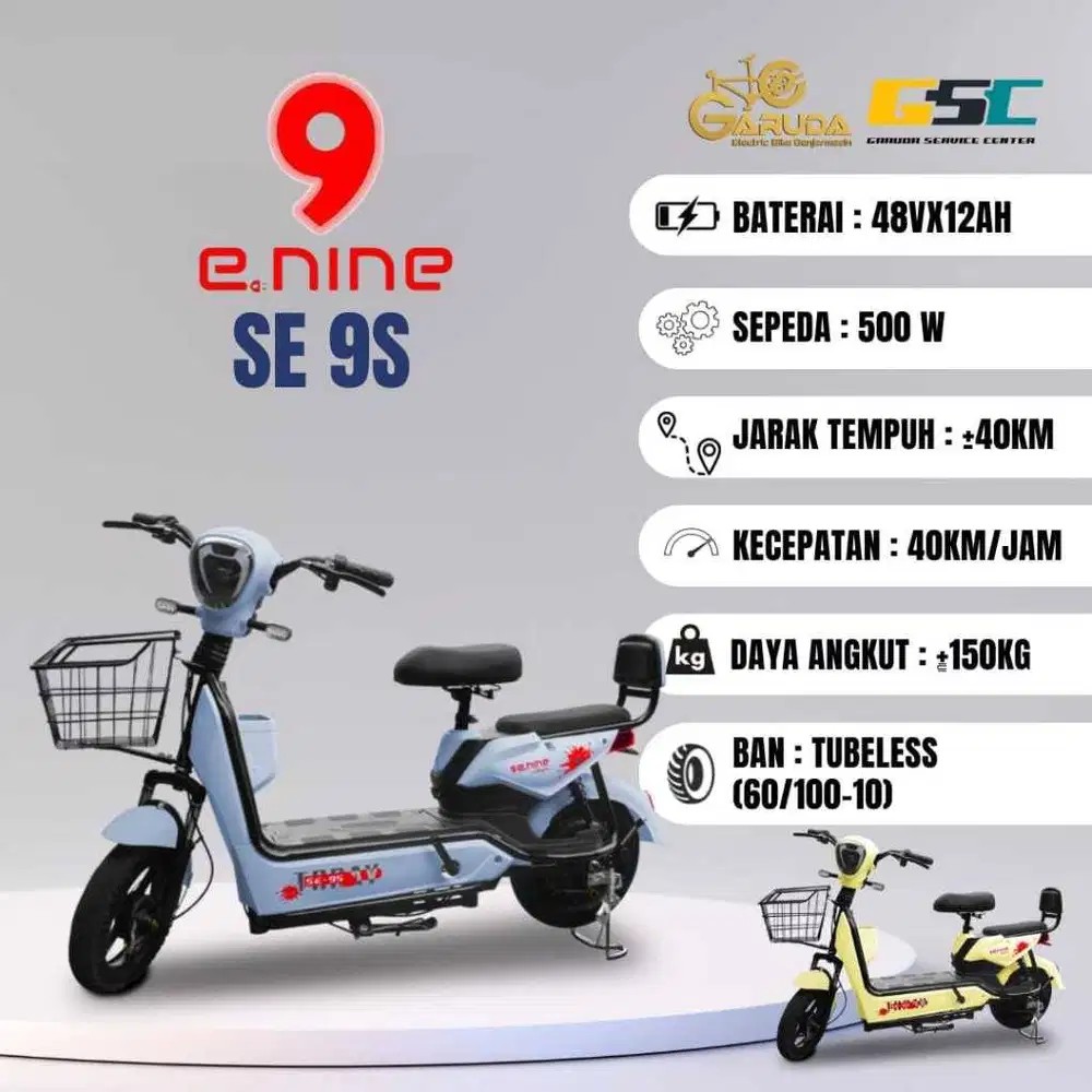 Sepeda Listrik E.Nine SE 9S New  (sepeda dapat Hadiah)