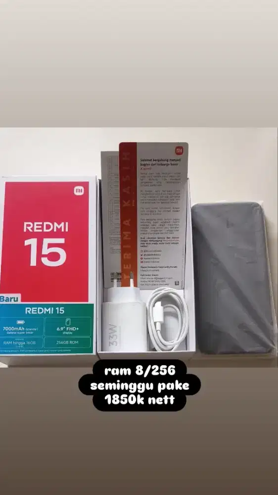 REDMI 15 RAM 8/256