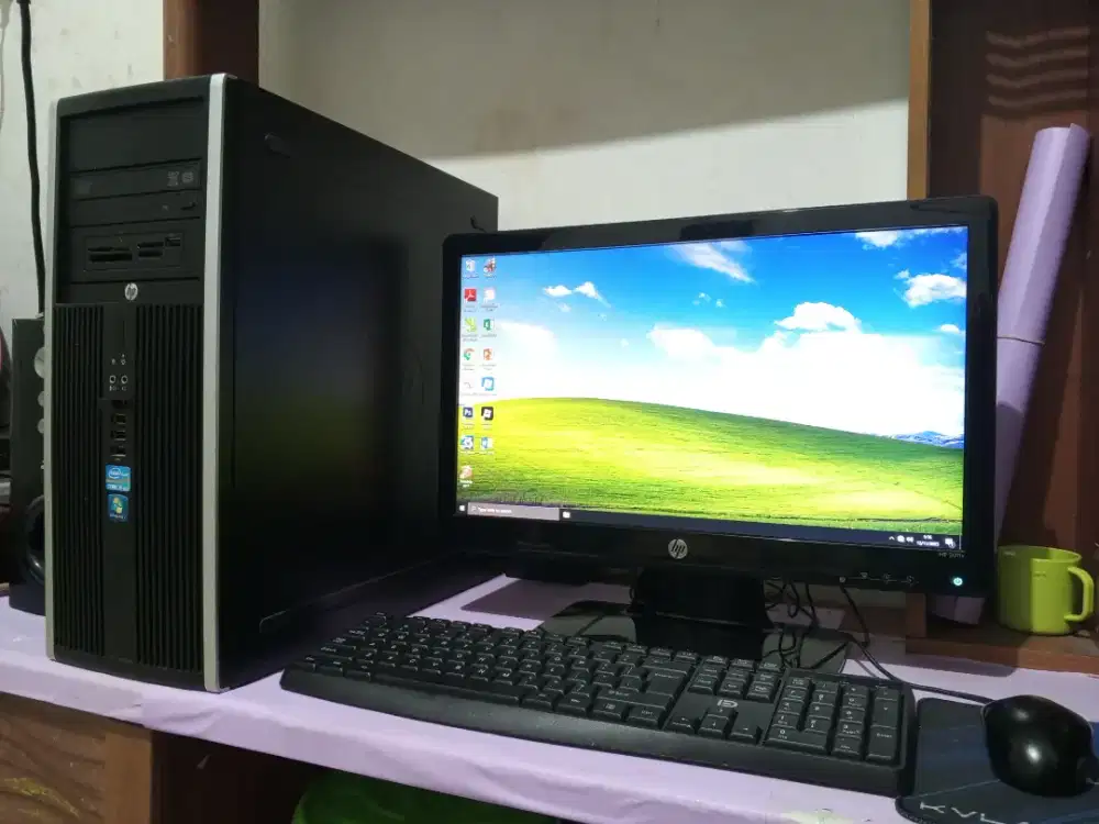 Pc HP intel core i5 + ram 8gb + monitor 19inch (ready game roblox,pb)