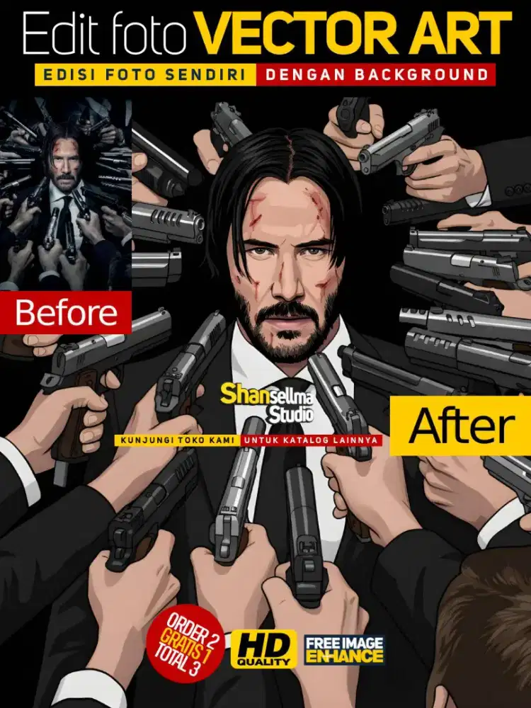 EDIT FOTO vector art | Order 2 Gratis 1, total 3 | HD QUALITY