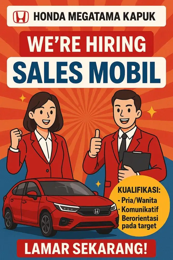 Lowongan Untuk Sales Mobil Honda Jakarta Barat