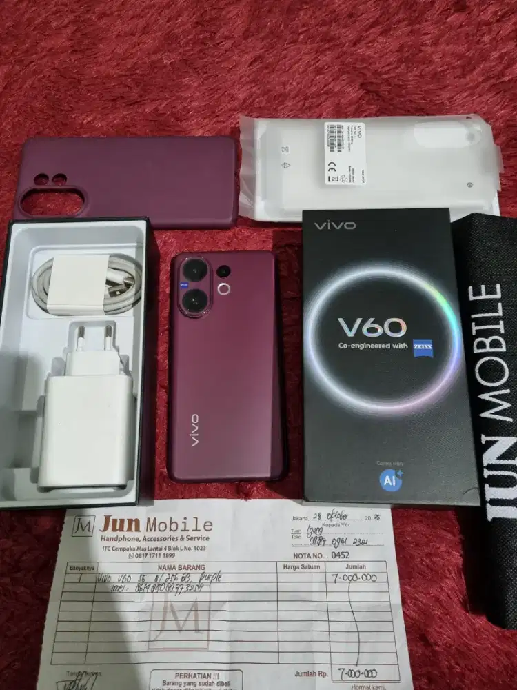 Vivo V60 8+8/256 GB Fullset Baru 2 minggu
