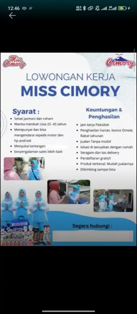 Lowongan kerja miss cimory