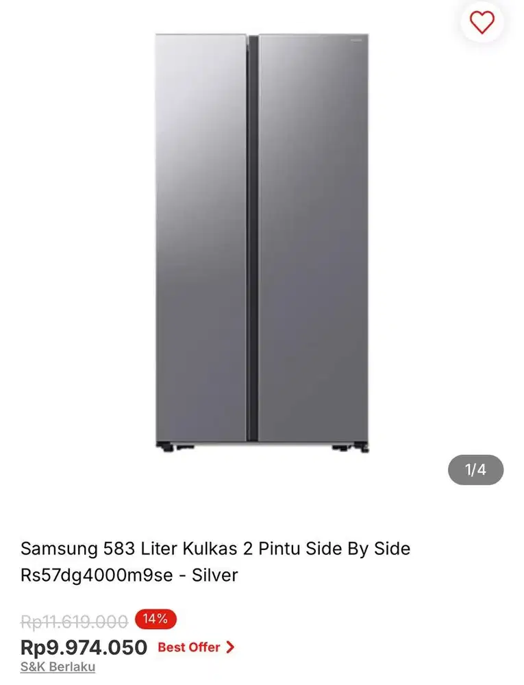 Kulkas Samsung 2 pintu side by side bisa cicilan syarat ktp aja