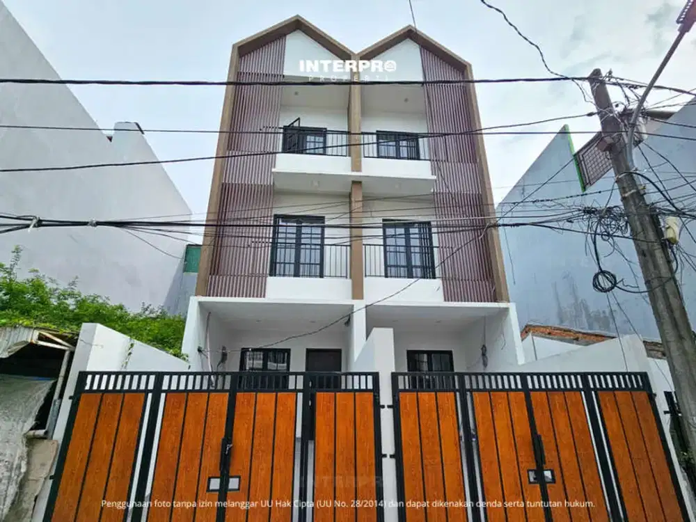 Rumah Brand New Minimalis Dijual Taman Ratu 3 Lantai Hadap Utara - LT 59,5m2