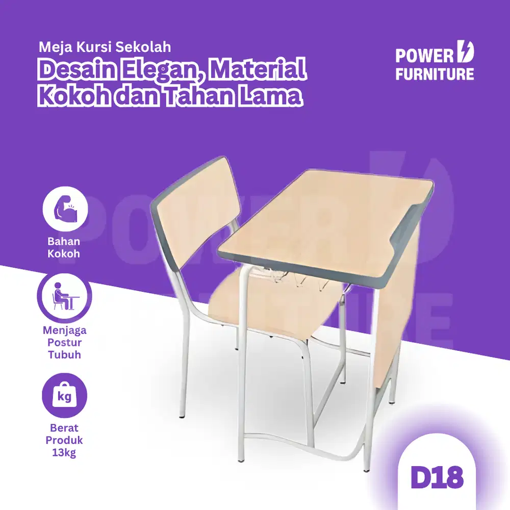 Kursi Siswa Tipe D18 - Meja Kursi Sekolah Besi | Meja Bangku Sekolah