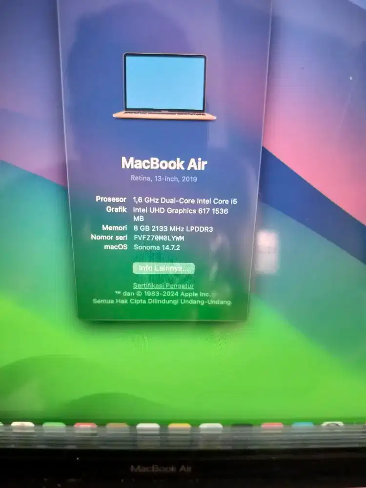 Macbook air 13inc 2019