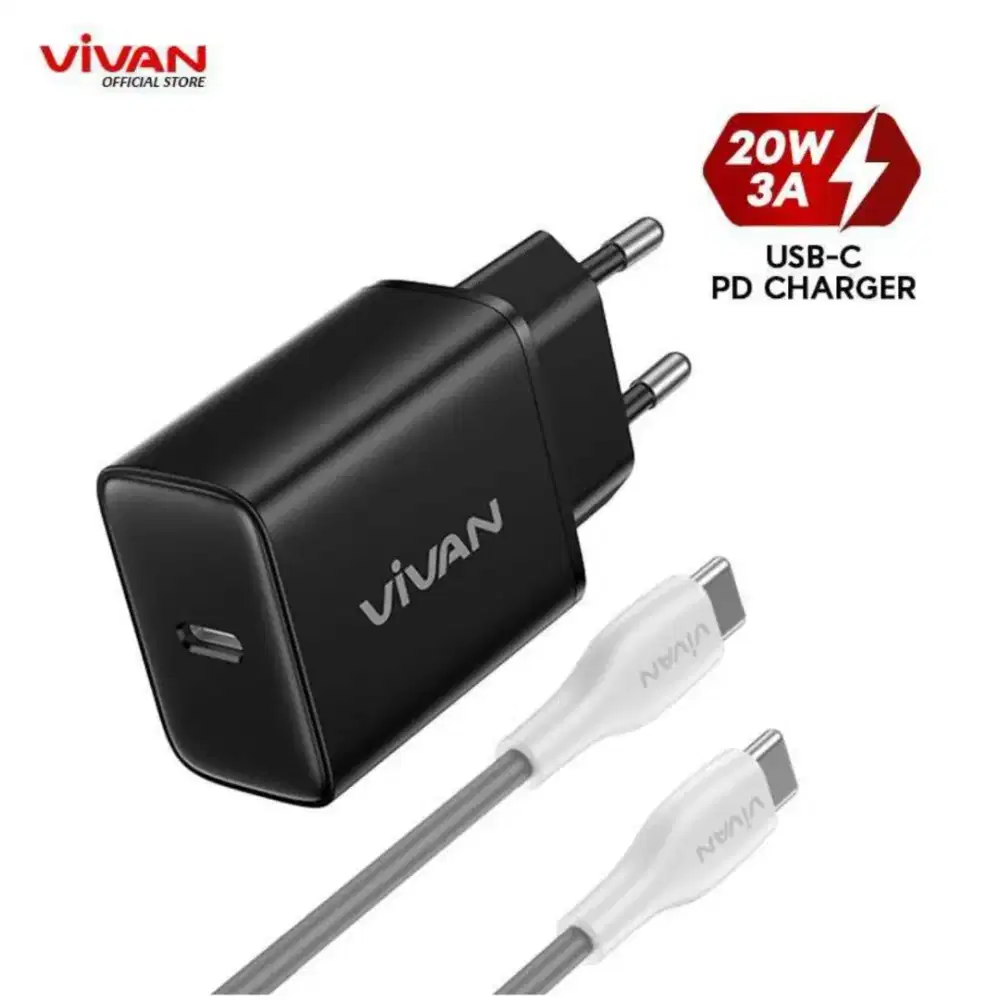 Charger Vivan Type-C 20W C to c Fast Charging