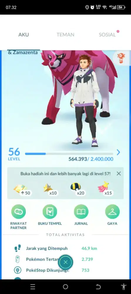 Akun pokemon go level 56 sesuai gambar