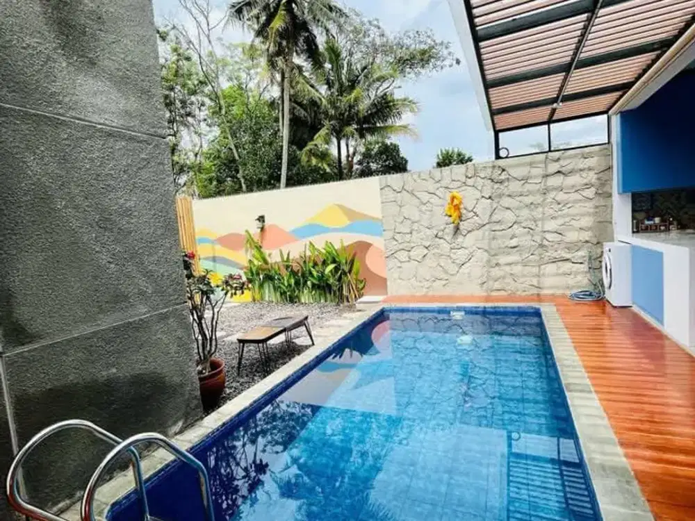 Di Jual Rumah Scandinavian Modern  Luas dan Nyaman dengan View Hamparan Sawah