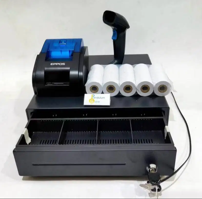 Paket Kasir Kotak uang + Printer + Barcode Scanner
