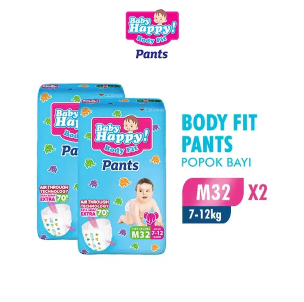 Pampers baby happy ukuran M 32