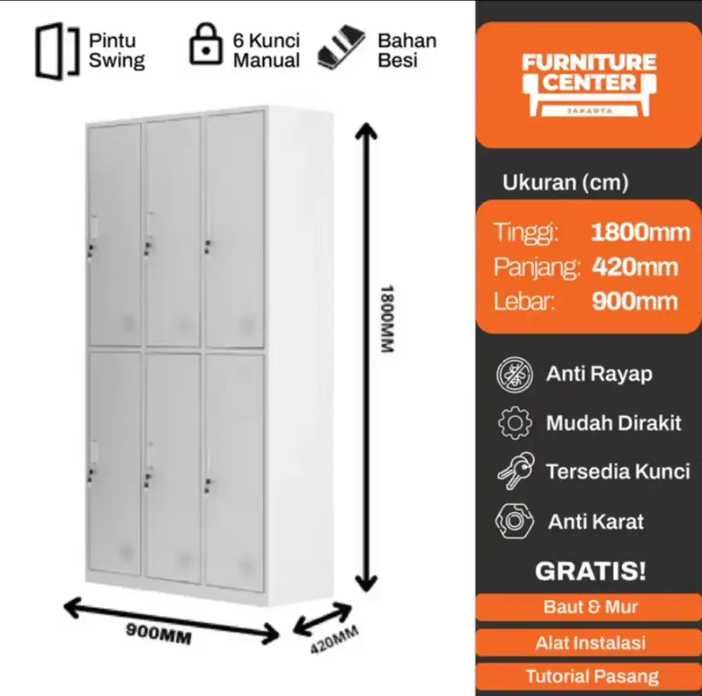 Lemari besi loker bekas