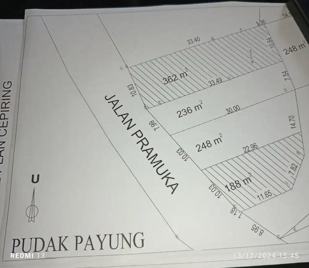 Jual murah KSB tepi jalan raya, 248m² n 236 m² hanya 2,5jt/m²