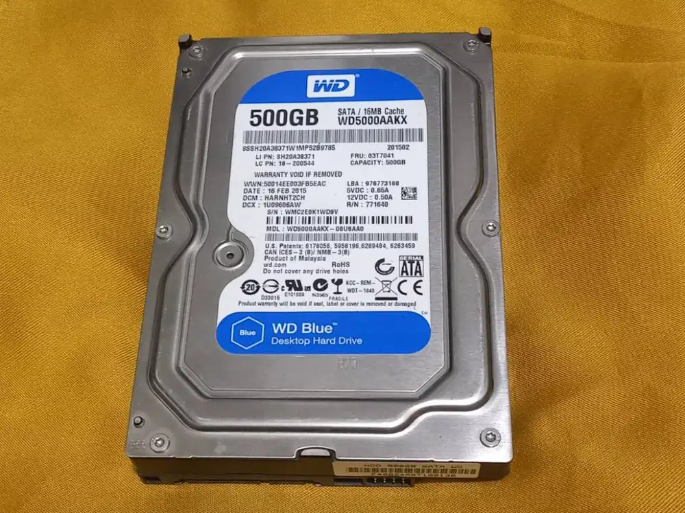 Harddisk WD Blue 500Gb.3,5 inchi. Sudah ada Win10Pro,Tinggal Pakai,NET