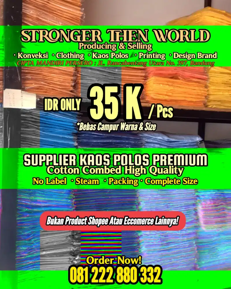 Supplier Kaos Premium Bandung Pengiriman Se-Indonesia