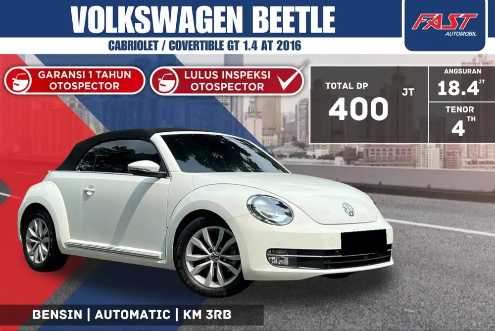 VW BEETLE 2016 CABRIOLET / CONVERTIBLE GT 1.4 TURBO KM.3RB PJK PJG#F2S