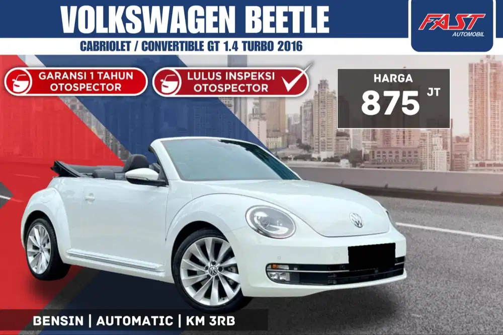 VW BEETLE 2016 CABRIOLET GT 1.4 TURBO LOW KM.3RB & PAJAK PANJANG #F5ST