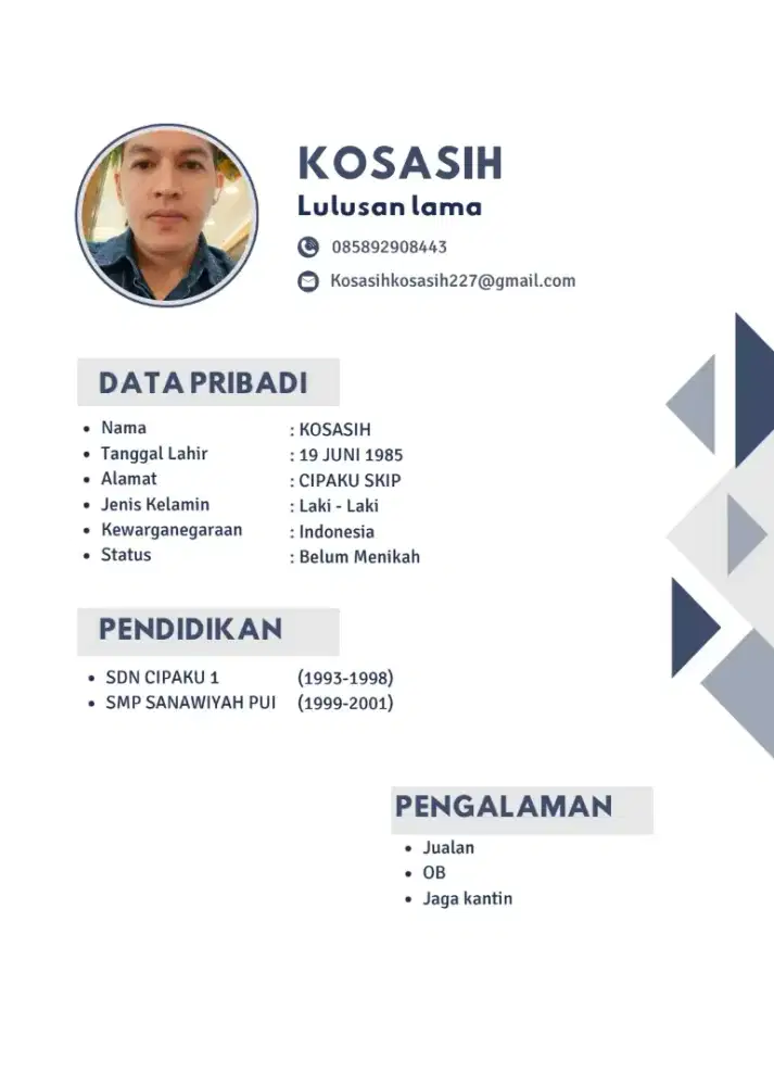 Butuh kerjaan tanpa ijazah