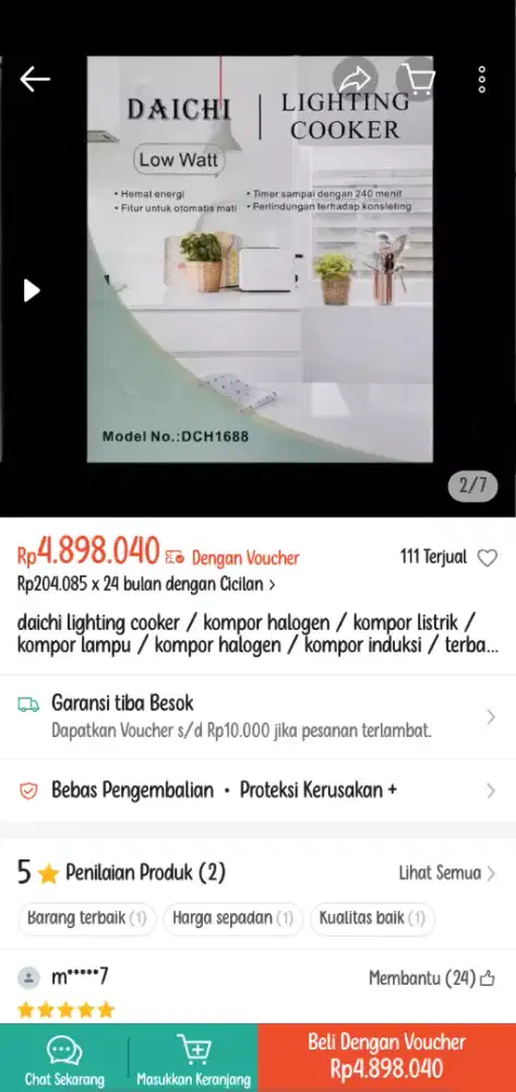 Lighting cooker ( kompor Listrik ) merk DAICHI