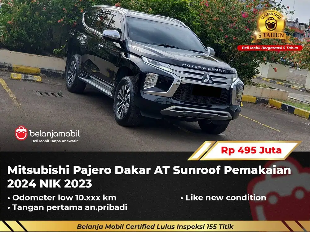 [ GARANSI 5TH ] Mitsubishi Pajero Dakar AT Hitam Sunroof 2023/2024