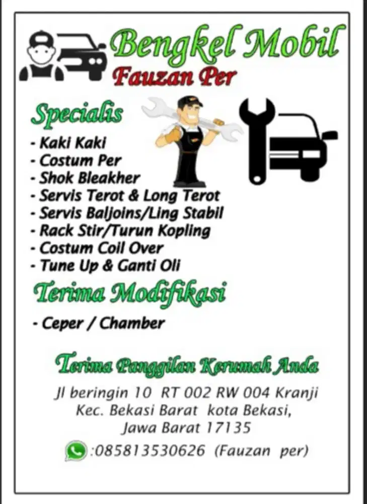 Bengkel mobil Fauzan per