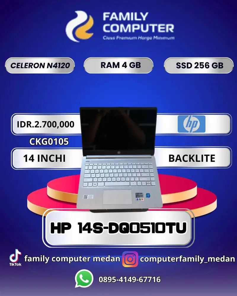 HP 14S-DQ0510TU|CELERON N4120|RAM4GB|SSD 256GB|14INCI|BACKLITE